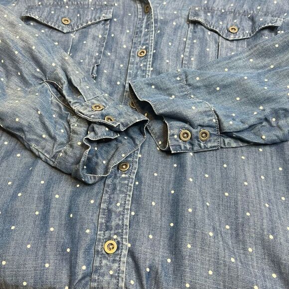 Philosophy chambray polka dot shirt dress size L - Picture 12 of 13